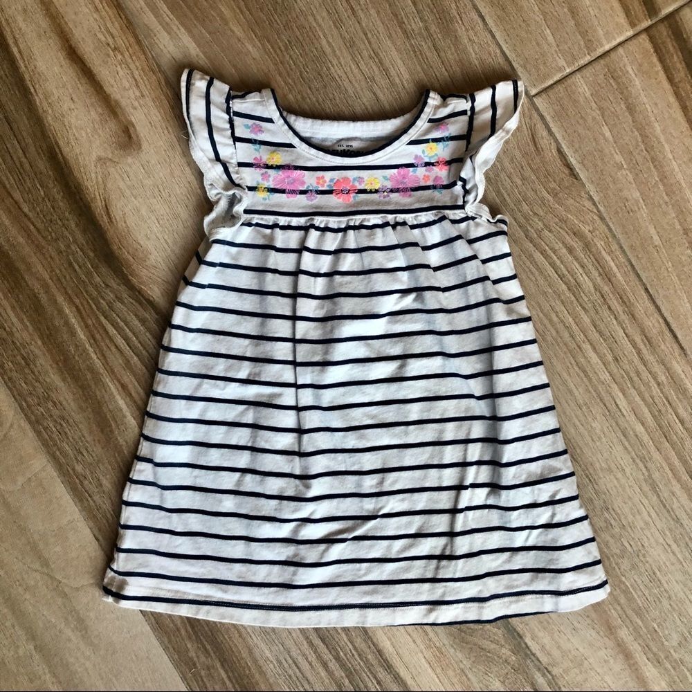 OSHKOSH B’GOSH Striped Dress with Flutter Sleeves